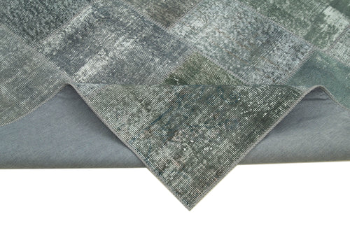 Kirk Yama Grey Patchwork Cotton Wool Handmade Area Rug 5'7'' x 7'11''