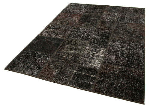 Kirk Yama Brown Patchwork Cotton Wool Handmade Area Rug 5'7'' x 7'9''