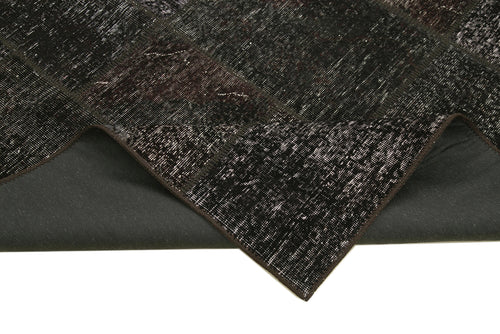 Kirk Yama Brown Patchwork Cotton Wool Handmade Area Rug 5'7'' x 7'9''