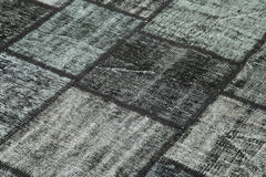 Kirk Yama Black Patchwork Cotton Wool Handmade Area Rug 5'11'' x 8'2''