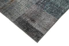 Kirk Yama Grey Patchwork Cotton Wool Handmade Area Rug 5'7'' x 8'0''