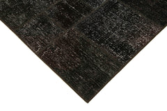 Handmade Area Rug – Brown Patchwork Cotton Wool Vintage Hand Woven Carpet 5'7''x7'10''