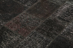 Handmade Area Rug – Brown Patchwork Cotton Wool Vintage Hand Woven Carpet 5'7''x7'10''