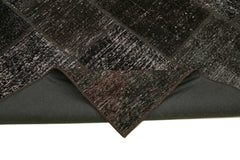 Handmade Area Rug – Brown Patchwork Cotton Wool Vintage Hand Woven Carpet 5'7''x7'10''