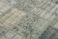 Kirk Yama Grey Patchwork Cotton Wool Handmade Area Rug 5'9'' x 7'11''