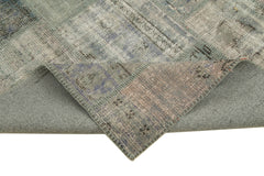 Kirk Yama Grey Patchwork Cotton Wool Handmade Area Rug 5'9'' x 7'11''