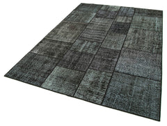 Kirk Yama Black Patchwork Cotton Wool Handmade Area Rug 5'8'' x 8'0''