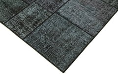 Kirk Yama Black Patchwork Cotton Wool Handmade Area Rug 5'8'' x 8'0''