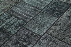 Kirk Yama Black Patchwork Cotton Wool Handmade Area Rug 5'8'' x 8'0''