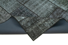 Kirk Yama Black Patchwork Cotton Wool Handmade Area Rug 5'8'' x 8'0''