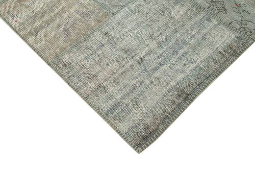 Kirk Yama Grey Patchwork Cotton Wool Handmade Area Rug 5'9'' x 7'11''