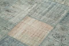 Kirk Yama Grey Patchwork Cotton Wool Handmade Area Rug 5'9'' x 7'11''