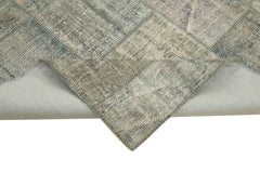 Kirk Yama Grey Patchwork Cotton Wool Handmade Area Rug 5'9'' x 7'11''