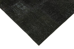 Kirk Yama Black Patchwork Cotton Wool Handmade Area Rug 5'8'' x 7'11''