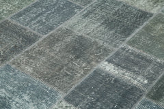 Kirk Yama Grey Patchwork Cotton Wool Handmade Area Rug 5'9'' x 7'10''