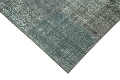 Kirk Yama Grey Patchwork Cotton Wool Handmade Area Rug 5'8'' x 7'10''