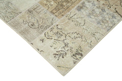 Kirk Yama Beige Patchwork Cotton Wool Handmade Area Rug 5'8'' x 7'10''