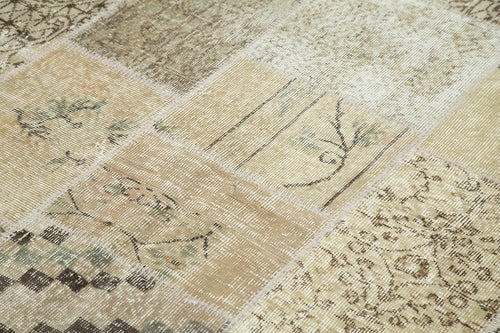 Kirk Yama Beige Patchwork Cotton Wool Handmade Area Rug 5'8'' x 7'10''