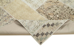 Kirk Yama Beige Patchwork Cotton Wool Handmade Area Rug 5'8'' x 7'10''