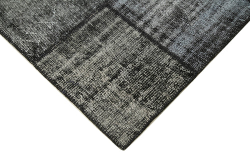 Kirk Yama Black Patchwork Cotton Wool Handmade Area Rug 5'9'' x 8'0''