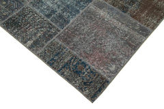 Kirk Yama Grey Patchwork Cotton Wool Handmade Area Rug 5'7'' x 7'10''