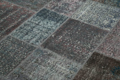 Kirk Yama Grey Patchwork Cotton Wool Handmade Area Rug 5'7'' x 7'10''