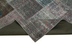 Kirk Yama Grey Patchwork Cotton Wool Handmade Area Rug 5'7'' x 7'10''