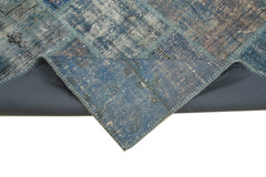 Kirk Yama Blue Patchwork Cotton Wool Handmade Area Rug 5'9'' x 8'0''