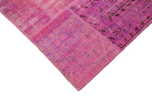 Kirk Yama Pink Patchwork Cotton Wool Handmade Area Rug 5'8'' x 7'10''