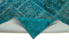 Kirk Yama Turquoise Patchwork Cotton Wool Handmade Area Rug 5'7'' x 8'0''