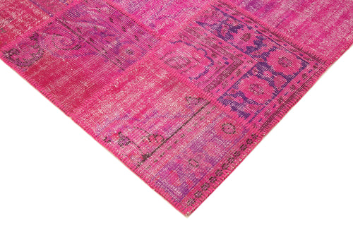 Kirk Yama Pink Patchwork Cotton Wool Handmade Area Rug 5'9'' x 7'11''