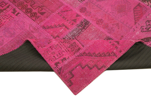 Kirk Yama Pink Patchwork Cotton Wool Handmade Area Rug 5'8'' x 8'2''