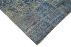 Kirk Yama Blue Patchwork Cotton Wool Handmade Area Rug 5'9'' x 8'1''
