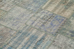 Kirk Yama Grey Patchwork Cotton Wool Handmade Area Rug 5'8'' x 8'1''