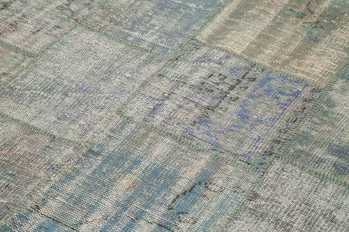 Kirk Yama Grey Patchwork Cotton Wool Handmade Area Rug 5'8'' x 8'1''