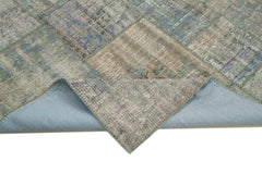 Kirk Yama Grey Patchwork Cotton Wool Handmade Area Rug 5'8'' x 8'1''