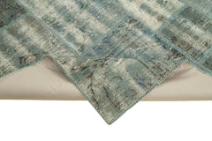 Kirk Yama Blue Patchwork Cotton Wool Handmade Area Rug 5'9'' x 7'11''