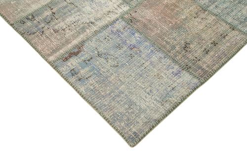 Kirk Yama Grey Patchwork Cotton Wool Handmade Area Rug 5'9'' x 8'0''