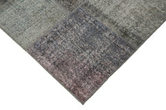 Kirk Yama Grey Patchwork Cotton Wool Handmade Area Rug 5'7'' x 7'11''