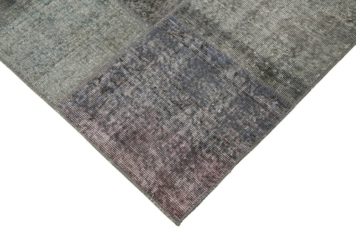 Kirk Yama Grey Patchwork Cotton Wool Handmade Area Rug 5'7'' x 7'11''