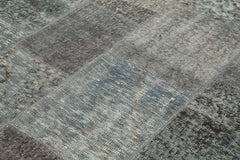 Kirk Yama Grey Patchwork Cotton Wool Handmade Area Rug 5'7'' x 7'11''