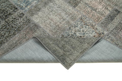 Kirk Yama Grey Patchwork Cotton Wool Handmade Area Rug 5'7'' x 7'11''