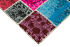 Kirk Yama Blue Patchwork Cotton Wool Handmade Area Rug 5'10'' x 8'0''