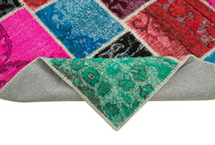 Kirk Yama Blue Patchwork Cotton Wool Handmade Area Rug 5'10'' x 8'0''