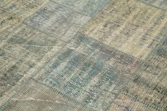 Kirk Yama Grey Patchwork Cotton Wool Handmade Area Rug 5'9'' x 7'11''
