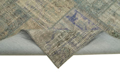 Kirk Yama Grey Patchwork Cotton Wool Handmade Area Rug 5'9'' x 7'11''