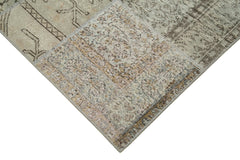 Kirk Yama Grey Patchwork Cotton Wool Handmade Area Rug 5'7'' x 7'10''