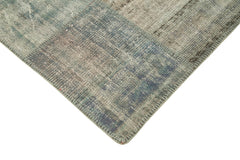 Kirk Yama Grey Patchwork Cotton Wool Handmade Area Rug 5'10'' x 8'0''