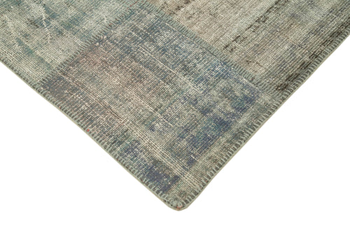 Kirk Yama Grey Patchwork Cotton Wool Handmade Area Rug 5'10'' x 8'0''