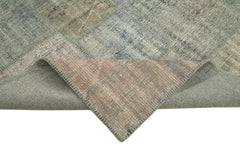 Kirk Yama Grey Patchwork Cotton Wool Handmade Area Rug 5'10'' x 8'0''